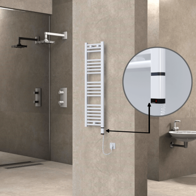 Radiva - HAITI Elektrikli Havlupan 300x1100 Düz Beyaz (OneD On/Off ) Sağ 300W