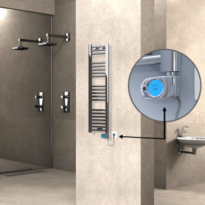 Radiva - HAITI Elektrikli Havlupan 300x1100 Düz Krom (Musa Termostat) 200W - 500