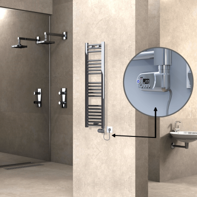 Radiva - HAITI Elektrikli Havlupan 300x1100 Düz Krom (Thesis Termostat) 200W