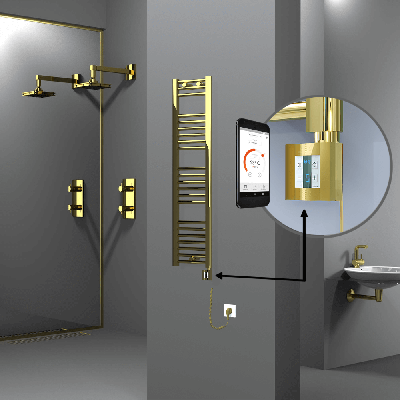 HAITI Elektrikli Havlupan 300x1200 Düz Altın (KTX4 Termostat) 200W Spiral Kablolu - Thumbnail 1HAI03001200DK2PEC020-K