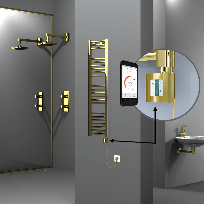 HAITI Elektrikli Havlupan 300x1200 Düz Altın (KTX4 Termostat) 200W Spiral Kablolu - 1HAI03001200DK2PEC020-K