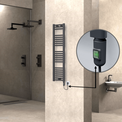 Radiva - HAITI Elektrikli Havlupan 300x1200 Düz Antrasit (On/Off Düğmeli) 300W (1)