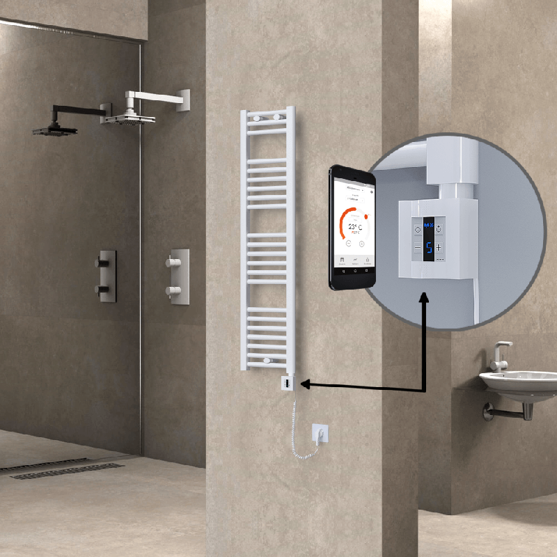 HAITI Elektrikli Havlupan 300x1200 Düz Beyaz (KTX4 Termostat) 300W Spiral Kablolu - 1HAI03001200DB1PEC030-K