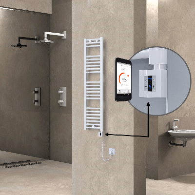  - HAITI Elektrikli Havlupan 300x1200 Düz Beyaz (KTX4 Termostat) 300W Spiral Kablolu