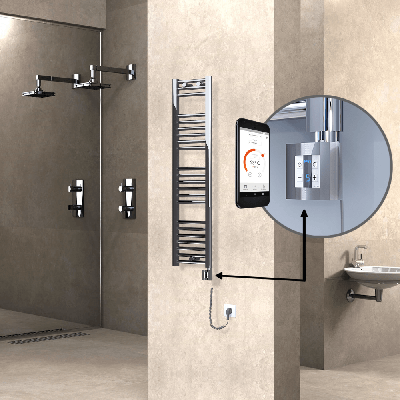  - HAITI Elektrikli Havlupan 300x1200 Düz Krom (KTX4 Termostat) 200W Spiral Kablolu