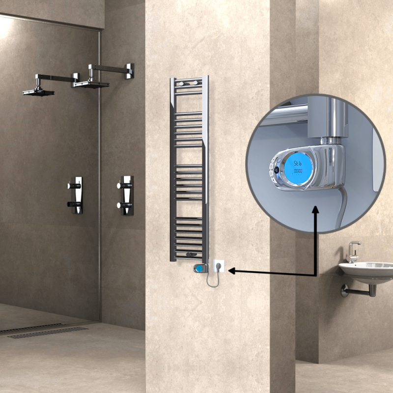 HAITI Elektrikli Havlupan 300x1200 Düz Krom (Musa Termostat) 200W - 1HAI03001200DK1PE3020