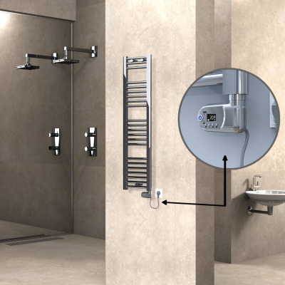 Radiva - HAITI Elektrikli Havlupan 300x1200 Düz Krom (Thesis Termostat) 200W (1)