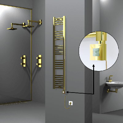 Radiva - HAITI Elektrikli Havlupan 300x1500 Düz Altın (KTX1 Termostat) 300W Spiral Kablolu