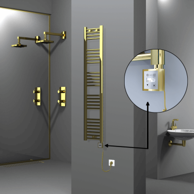 Radiva - HAITI Elektrikli Havlupan 300x1500 Düz Altın (KTX3 Termostat) 300W Spiral Kablolu (1)