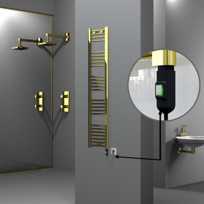 Radiva - HAITI Elektrikli Havlupan 300x1500 Düz Altın (On/Off Düğmeli) 300W (1)