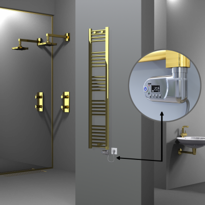 Radiva - HAITI Elektrikli Havlupan 300x1500 Düz Altın (Thesis Termostat) 300W (1)