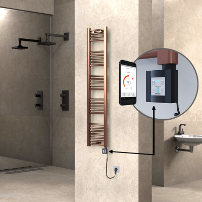 HAITI Elektrikli Havlupan 300x1500 Düz Bakır Eskitme (KTX4 Termostat) 300W Spiral Kablolu - Thumbnail 1HAI03001500DK3PEC030-K