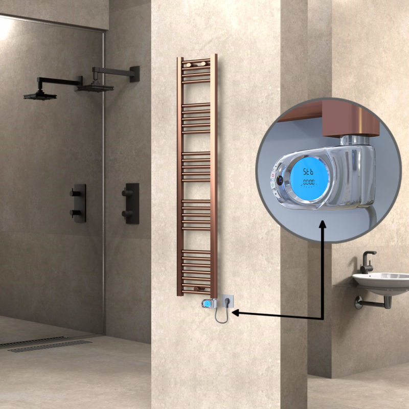 HAITI Elektrikli Havlupan 300x1500 Düz Bakır Eskitme (Musa Termostat) 300W - 1HAI03001500DK3PE3030