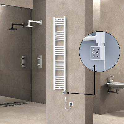  - HAITI Elektrikli Havlupan 300x1500 Düz Beyaz (KTX3 Termostat) 600W Spiral Kablolu (1)