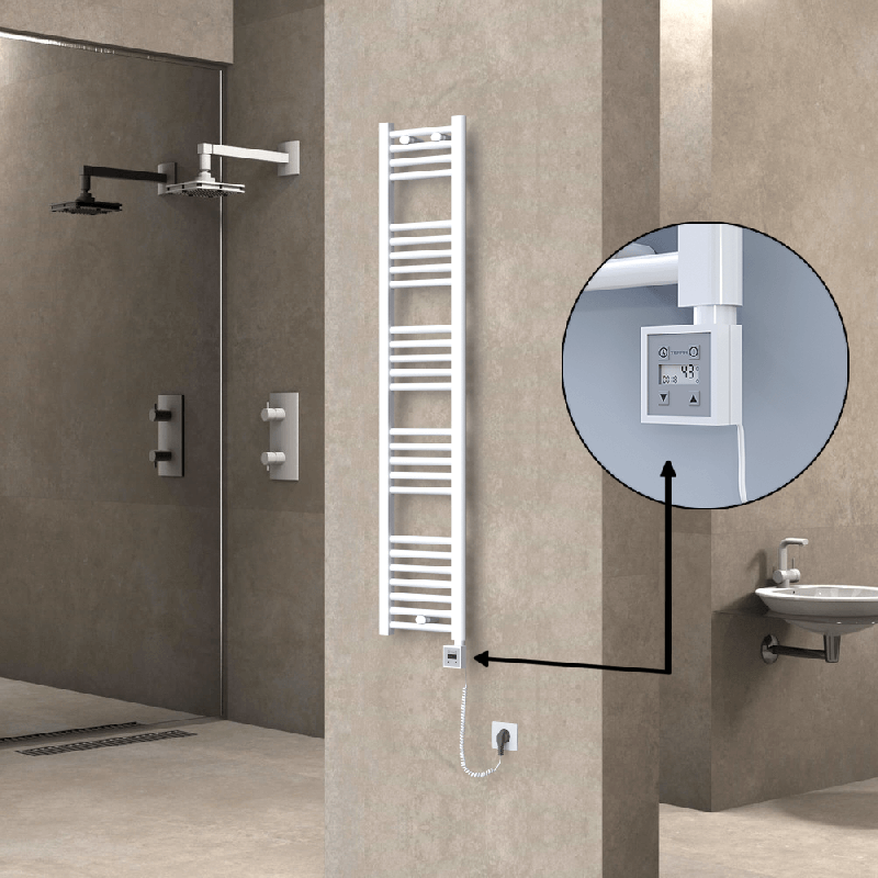 HAITI Elektrikli Havlupan 300x1500 Düz Beyaz (KTX3 Termostat) 600W Spiral Kablolu - 1HAI03001500DB1PE7060-K