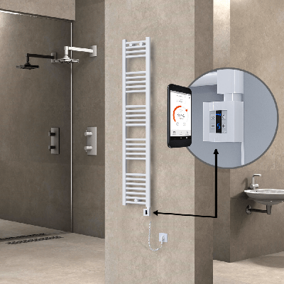  - HAITI Elektrikli Havlupan 300x1500 Düz Beyaz (KTX4 Termostat) 600W Spiral Kablolu