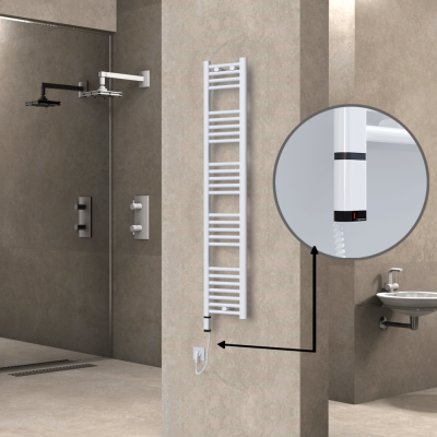 Radiva - HAITI Elektrikli Havlupan 300x1500 Düz Beyaz (OneD On/Off ) Sol 300W (1)