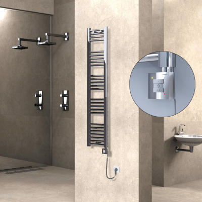  - HAITI Elektrikli Havlupan 300x1500 Düz Krom (KTX1 Termostat) 300W Spiral Kablolu (1)