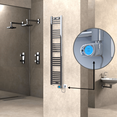 HAITI Elektrikli Havlupan 300x1500 Düz Krom (Musa Termostat) 300W - Thumbnail 1HAI03001500DK1PE3030