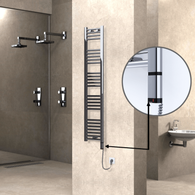 HAITI Elektrikli Havlupan 300x1500 Düz Krom (OneD On/Off ) Sağ 300W - Thumbnail 1HAI03001500DK1PE8030