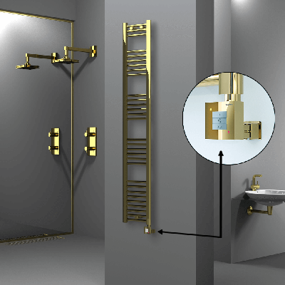 Radiva - HAITI Elektrikli Havlupan 300x1800 Düz Altın (KTX1 Termostat) 300W