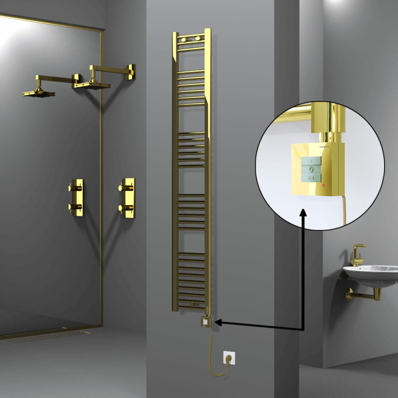 HAITI Elektrikli Havlupan 300x1800 Düz Altın (KTX1 Termostat) 300W Spiral Kablolu - 1HAI03001800DK2PEB030-K