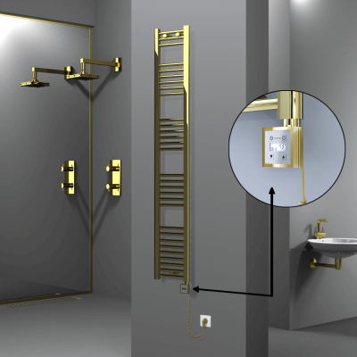 Radiva - HAITI Elektrikli Havlupan 300x1800 Düz Altın (KTX3 Termostat) 300W Spiral Kablolu (1)