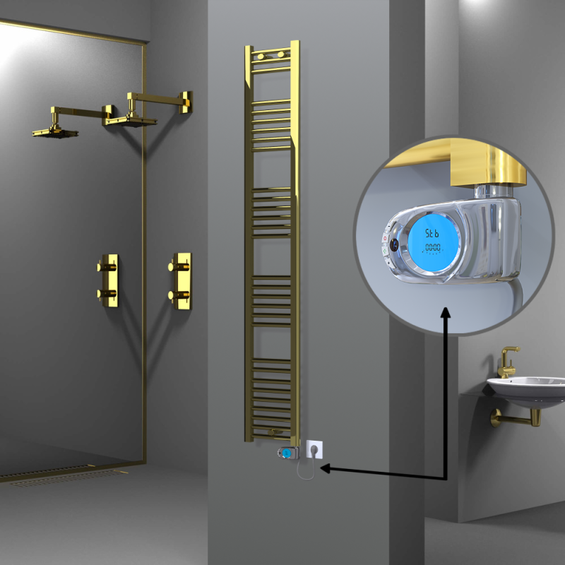 HAITI Elektrikli Havlupan 300x1800 Düz Altın (Musa Termostat) 300W - 1HAI03001800DK2PE3030