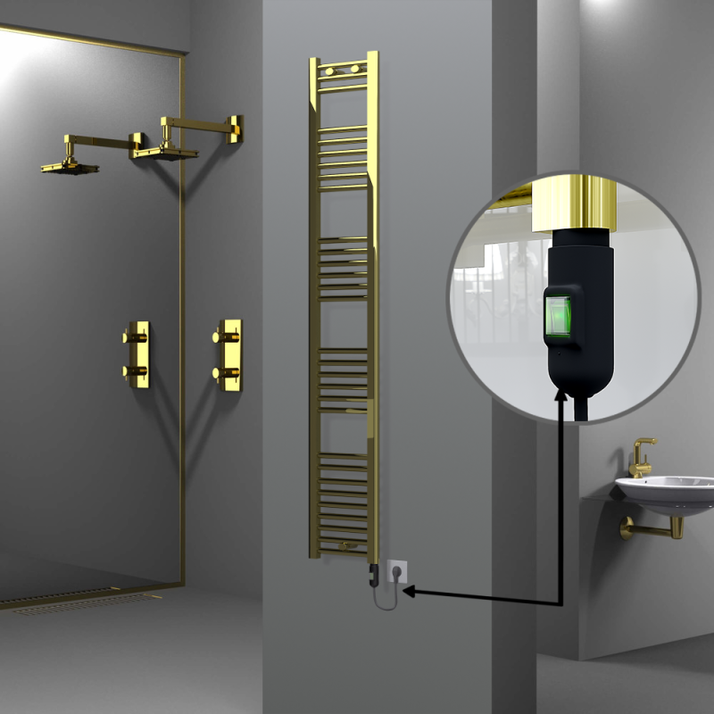 HAITI Elektrikli Havlupan 300x1800 Düz Altın (On/Off Düğmeli) 300W - 1HAI03001800DK2PE1030