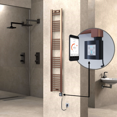  - HAITI Elektrikli Havlupan 300x1800 Düz Bakır Eskitme (KTX4 Termostat) 300W Spiral Kablolu