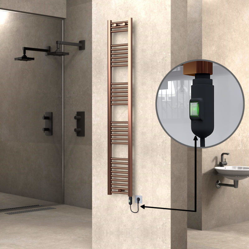 HAITI Elektrikli Havlupan 300x1800 Düz Bakır Eskitme (On/Off Düğmeli) 300W - 1HAI03001800DK3PE1030