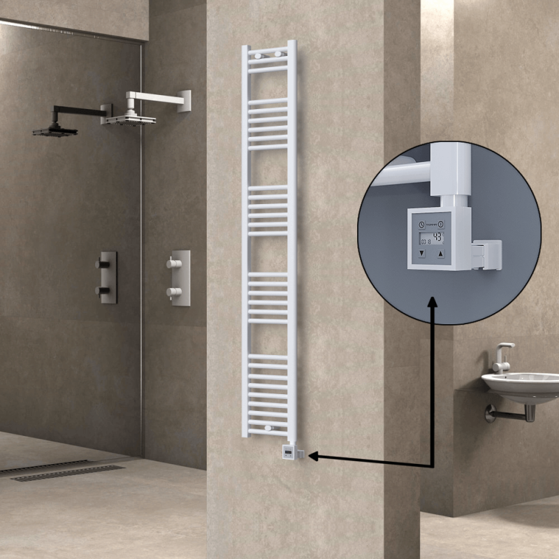 HAITI Elektrikli Havlupan 300x1800 Düz Beyaz (KTX3 Termostat) 600W - 1HAI03001800DB1PE7060