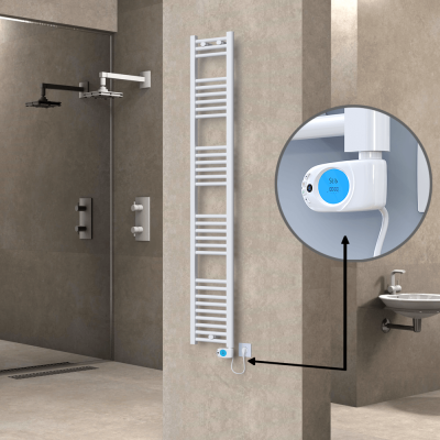 Radiva - HAITI Elektrikli Havlupan 300x1800 Düz Beyaz (Musa Termostat) 600W (1)