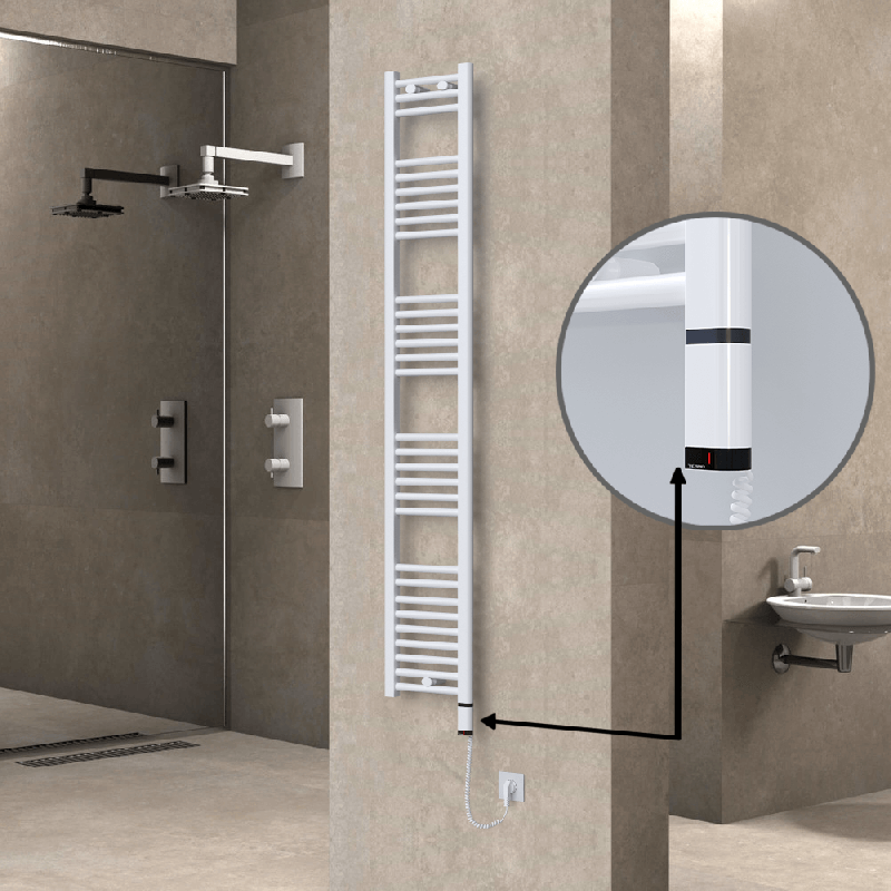 HAITI Elektrikli Havlupan 300x1800 Düz Beyaz (OneD On/Off ) Sağ 600W - 1HAI03001800DB1PE8060