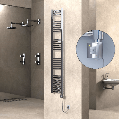  - HAITI Elektrikli Havlupan 300x1800 Düz Krom (KTX1 Termostat) 300W Spiral Kablolu (1)