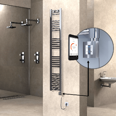  - HAITI Elektrikli Havlupan 300x1800 Düz Krom (KTX4 Termostat) 300W Spiral Kablolu