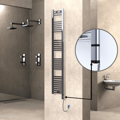 Radiva - HAITI Elektrikli Havlupan 300x1800 Düz Krom (OneD On/Off ) Sağ 300W (1)