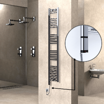 Radiva - HAITI Elektrikli Havlupan 300x1800 Düz Krom (OneD On/Off ) Sol 300W