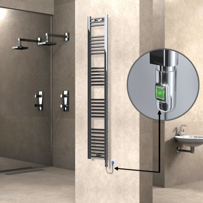 Radiva - HAITI Elektrikli Havlupan 300x1800 Düz Krom (On/Off Düğmeli) 300W