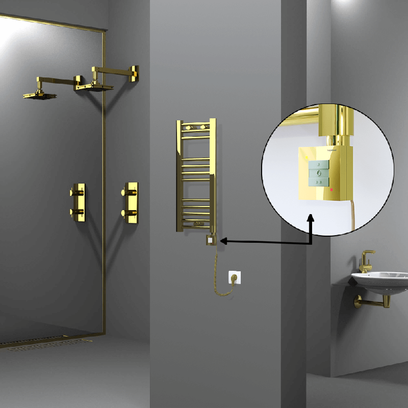 HAITI Elektrikli Havlupan 300x700 Düz Altın (KTX1 Termostat) 200W Spiral Kablolu - 1HAI03000700DK2PEB020-K