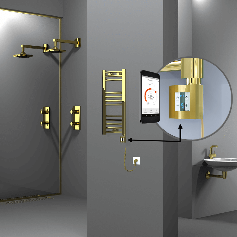 HAITI Elektrikli Havlupan 300x700 Düz Altın (KTX4 Termostat) 200W Spiral Kablolu - 1HAI03000700DK2PEC020-K