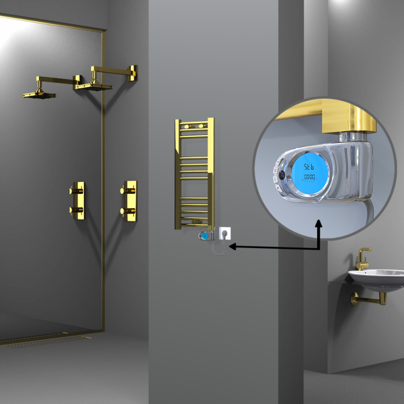 HAITI Elektrikli Havlupan 300x700 Düz Altın (Musa Termostat) 200W - 1HAI03000700DK2PE3020