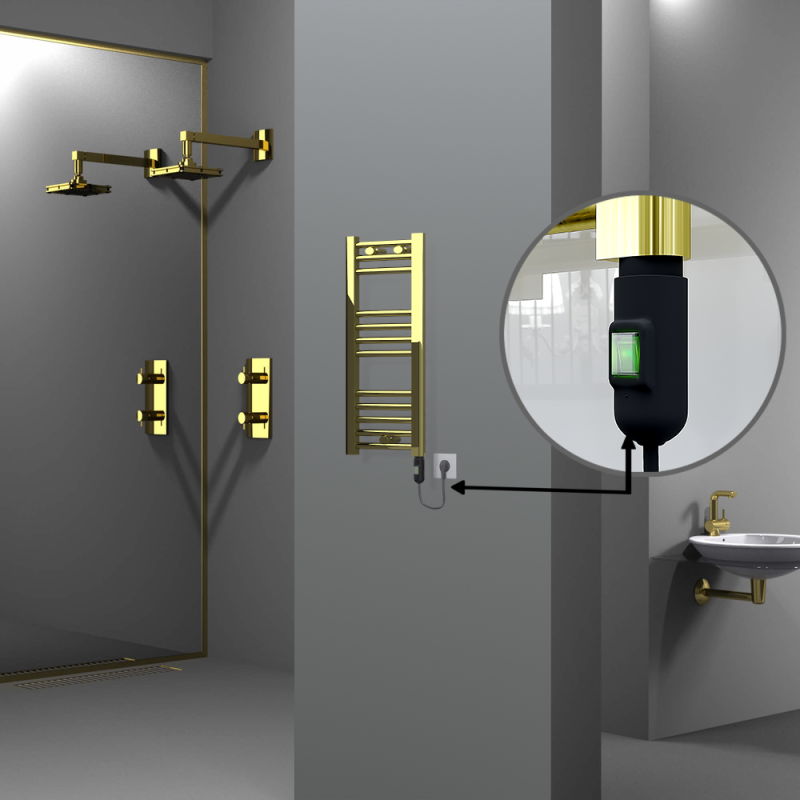 HAITI Elektrikli Havlupan 300x700 Düz Altın (On/Off Düğmeli) 200W - 1HAI03000700DK2PE1020