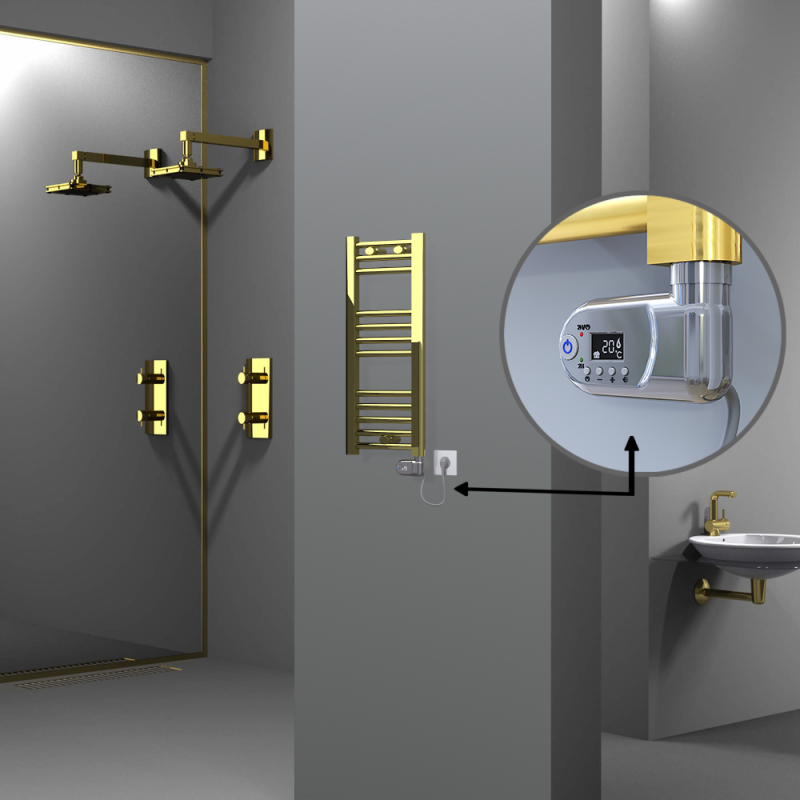 HAITI Elektrikli Havlupan 300x700 Düz Altın (Thesis Termostat) 200W - 1HAI03000700DK2PE2020