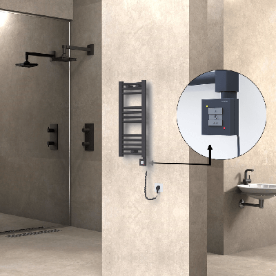 HAITI Elektrikli Havlupan 300x700 Düz Antrasit (KTX1 Termostat) 200W Spiral Kablolu - Thumbnail 1HAI03000700DB2TEB020-K