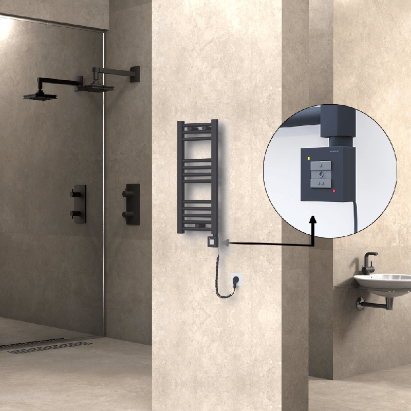 HAITI Elektrikli Havlupan 300x700 Düz Antrasit (KTX1 Termostat) 200W Spiral Kablolu - 1HAI03000700DB2TEB020-K