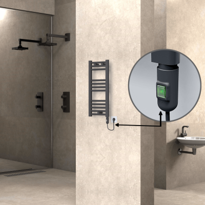 Radiva - HAITI Elektrikli Havlupan 300x700 Düz Antrasit (On/Off Düğmeli) 200W (1)