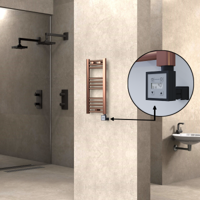  - HAITI Elektrikli Havlupan 300x700 Düz Bakır Eskitme (KTX3 Termostat) 200W