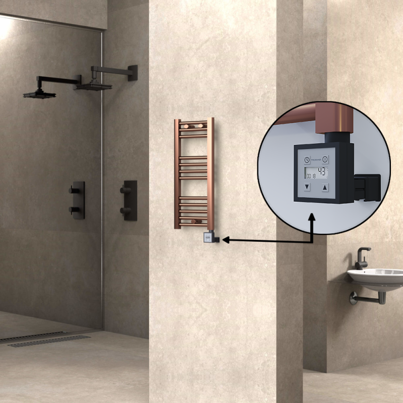 HAITI Elektrikli Havlupan 300x700 Düz Bakır Eskitme (KTX3 Termostat) 200W - 1HAI03000700DK3PE7020