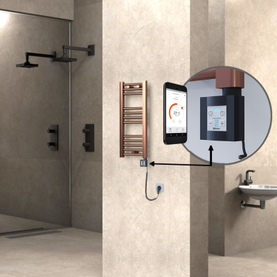  - HAITI Elektrikli Havlupan 300x700 Düz Bakır Eskitme (KTX4 Termostat) 200W Spiral Kablolu